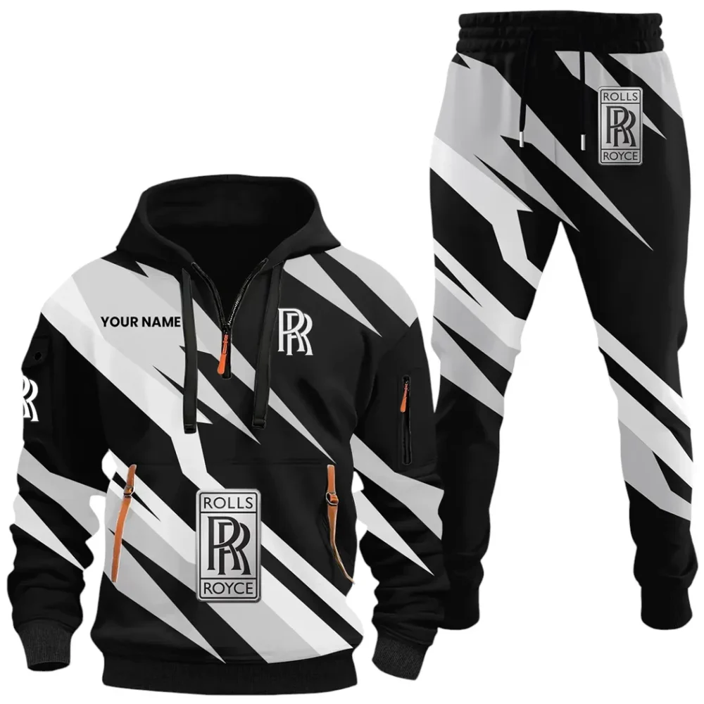 Luxury Auto Hoodie Half Zip x Sweatpants Set, Road-Ready Hoodie and Jogger Set CAR514100925148 - Image 2