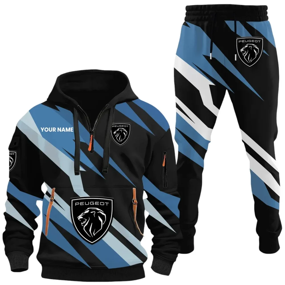 Family Auto Hoodie Half Zip x Sweatpants Set, Road Warrior 3D Outfit Set CAR514100925149 - Image 2