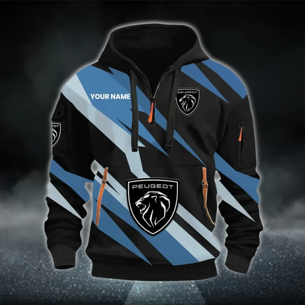 Family Auto Hoodie Half Zip 3D Print, Comfortable Daily Hoodie CAR514100925149