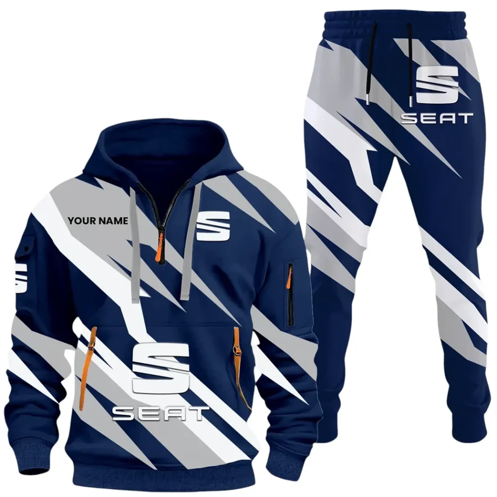 Affordable Sedan Hoodie Half Zip x Sweatpants Set, Sporty Auto-Inspired Tracksuit CAR514100925152 - Image 2