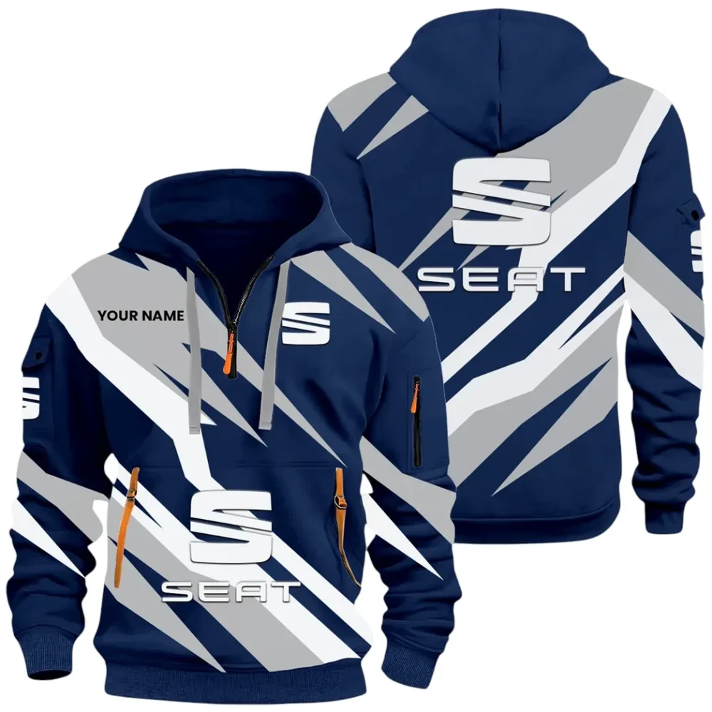Affordable Sedan Hoodie Half Zip x Sweatpants Set, Sporty Auto-Inspired Tracksuit CAR514100925152 - Image 3