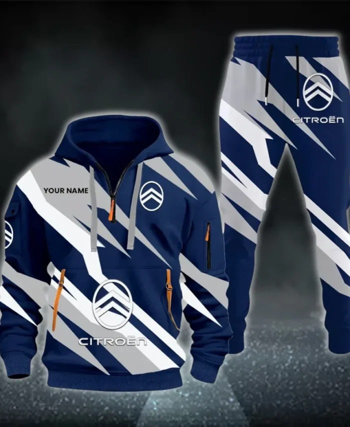 Efficient Vehicle Hoodie Half Zip x Sweatpants Set, Road Warrior 3D Outfit Set CAR514100925157