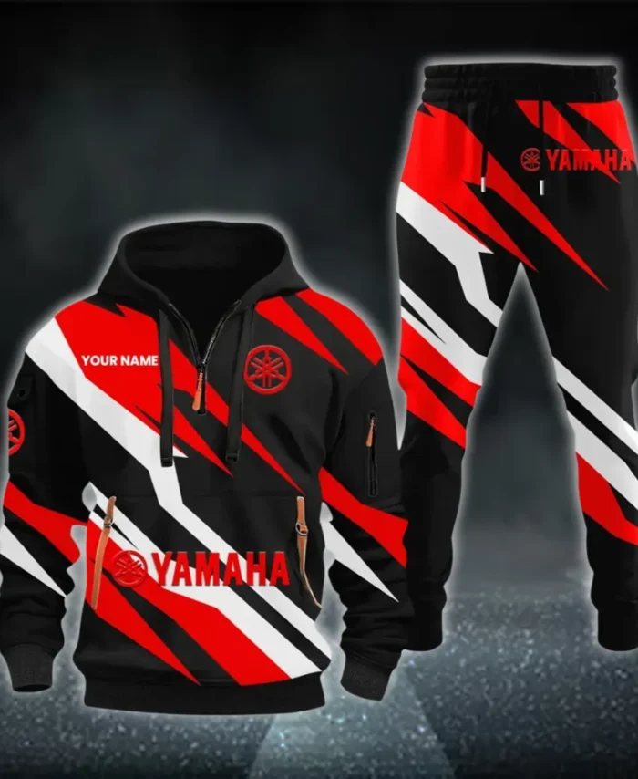 Dual-Sport Bike Hoodie Half Zip x Sweatpants Set, Bold Automotive 3D Hoodie Set CAR514100925158