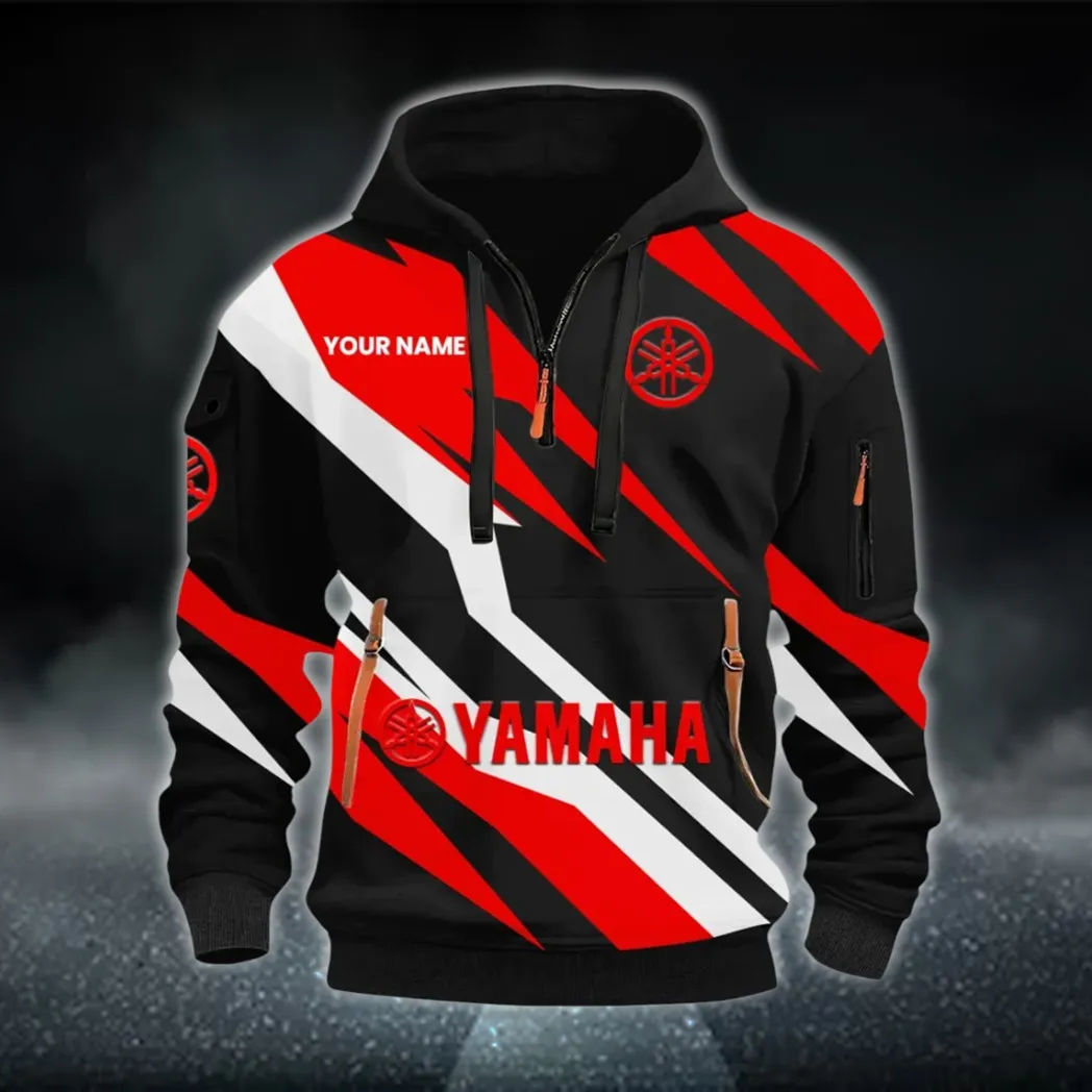 Dual-Sport Bike Hoodie Half Zip 3D Print, Rugged Casual Hoodie CAR514100925158
