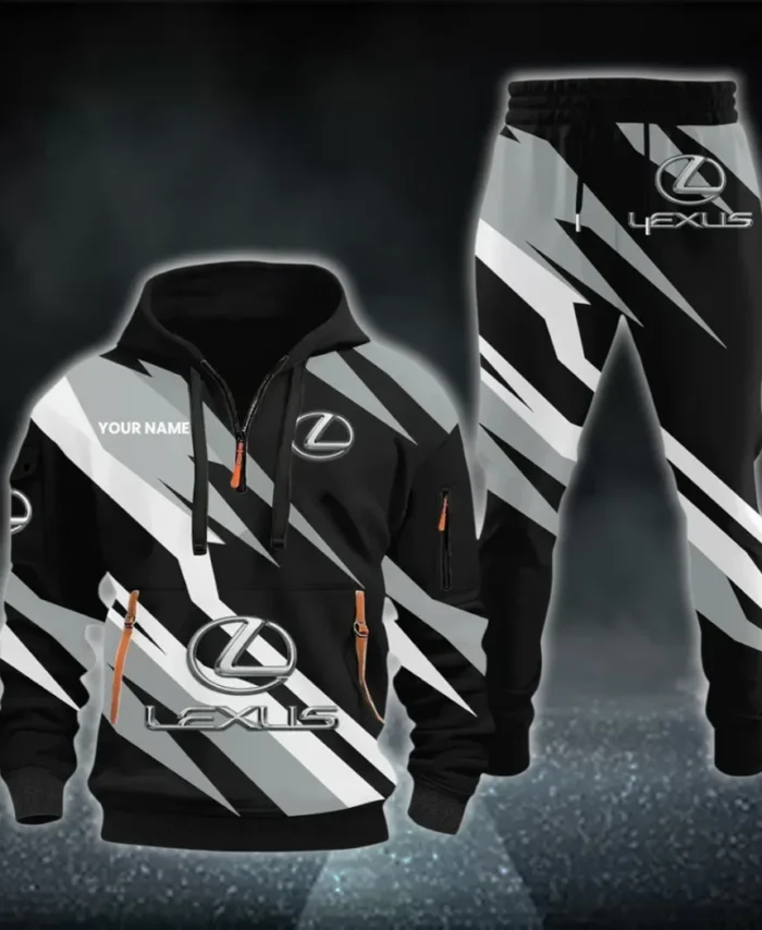 Premium Crossover Hoodie Half Zip x Sweatpants Set, All-Season Car Enthusiast Tracksuit CAR514100925159