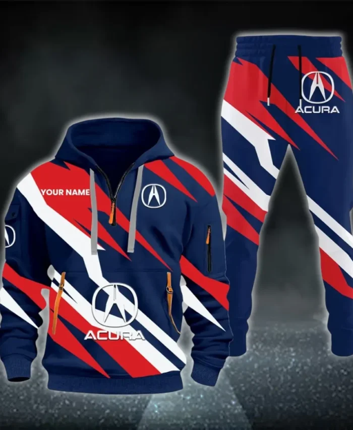 Modern Sports Car Hoodie Half Zip x Sweatpants Set, Bold Automotive 3D Hoodie Set CAR514100925160