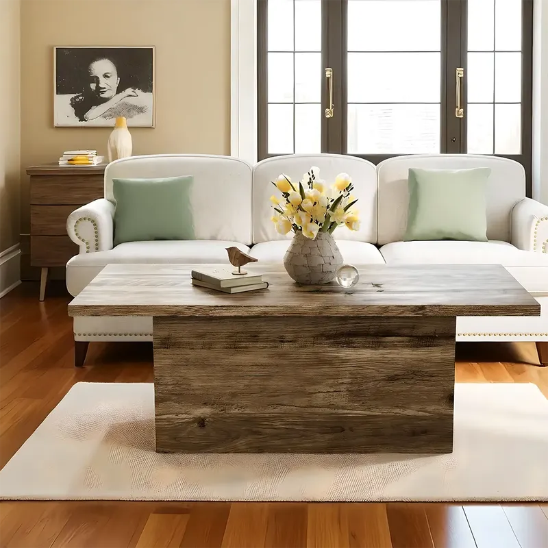 Minimalist Solid Wood Coffee Table Refined Unique Profile