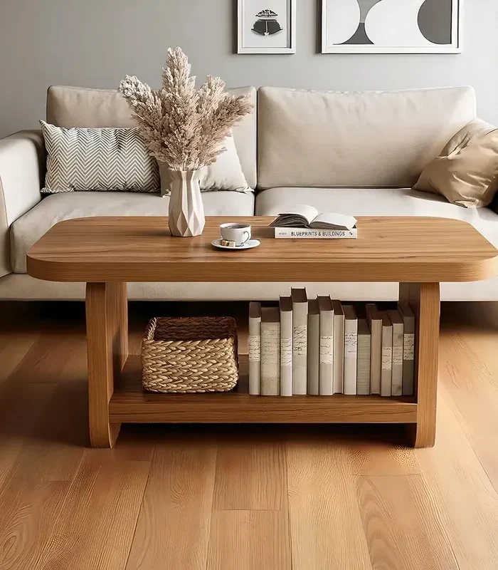Multi Purpose Solid Wood Coffee Table Modern Luxe Finish